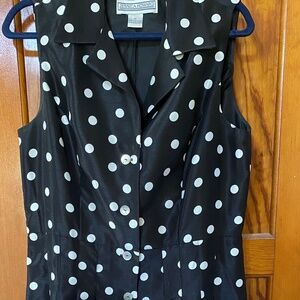 Jessica Howard Polka-Dot Lined Black Dress Size 14